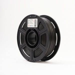 Standard PLA Matte Black 1.75mm filament on a plastic spool